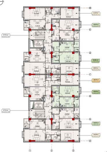 1 ком квартиры продаю: 1 комната, 42 м², Элитка, 7 этаж, ПСО (под самоотделку)