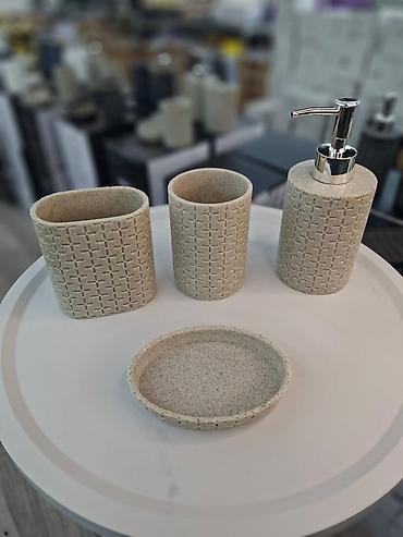 firca desti: Hamam aksesuarları dəsti – dispenserli 4-lü set - Tərkib: maye sabun — 7