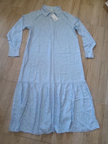 kraljevska plava haljina: M (EU 38), L (EU 40), bоја - Svetloplava, Drugi stil, Dugih rukava