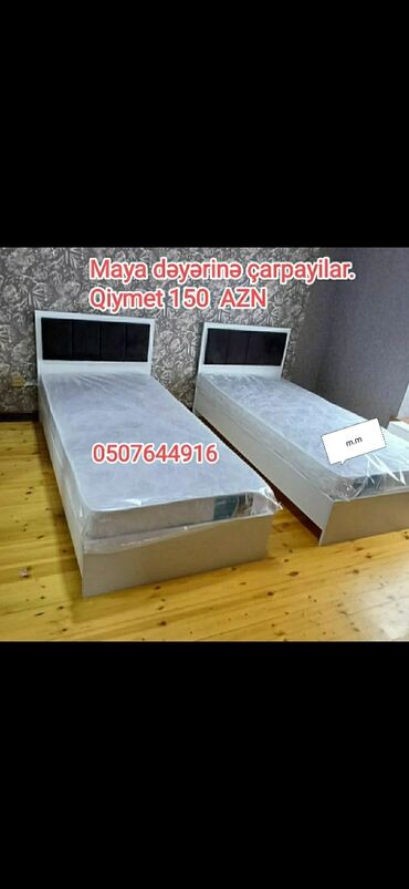 Çarpayılar: Yeni, Təknəfərlik çarpayı, Bazalı, Matras ilə, Siyirməsiz, Azərbaycan — 9