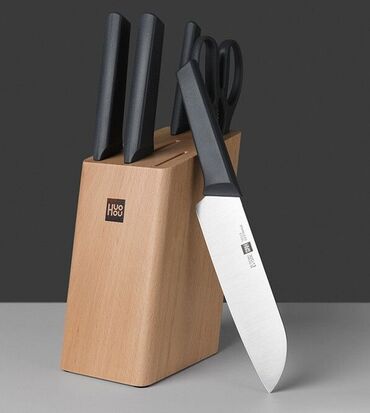 ножы для мясо: Набор ножей Xiaomi Huo Hou Fire Kitchen Steel Knife Set с подставкой