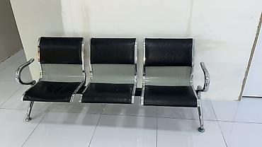 ofis stul: 3 nəfərlik gözləmə otağı oturacağı - Say: 5 ədəd - Model: metal — 1