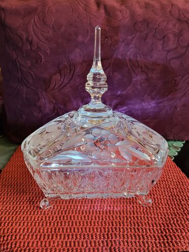 Ostalo posuđe: Bombonijera nova,kristal Zajecar 70te. Bombonijera kristalled — 3