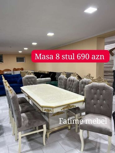 yeni mebel: Masa və oturacaq dəstləri