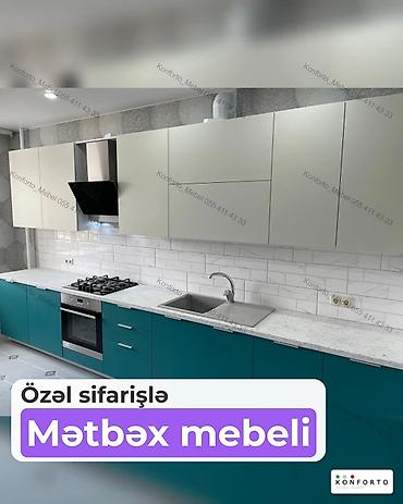 Sifarişlə mətbəx dəsti, Özü çəkən petlələr, MDF lalafo.az -da Sifarişlə mətbəx dəsti, Özü çəkən petlələr, MDF