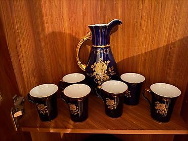 Çay dəsti, rəng - Mavi, Farfor