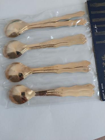 Qab-qacaq və mətbəx ləvazimatları: Məhsul: Gold Plated MOCCA SPOON – ELIH, Made in Japan - Dəst: 4 ədəd — 2