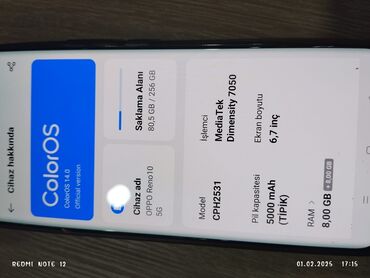 mobil kondisioner satilir: Oppo Reno10, 256 GB, rəng - Yaşıl, Face ID, Barmaq izi