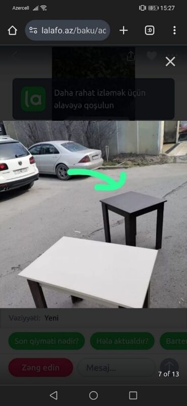 Masalar: Mətbəx masası, Yeni, Laminat, Dördbucaq masa — 9