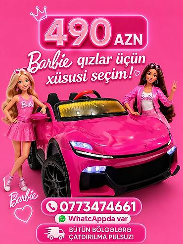 Uşaq üçün elektrik maşınları: Barbie temalı elektrikli uşaq maşını - LED ön işıqlar - Geniş — 1