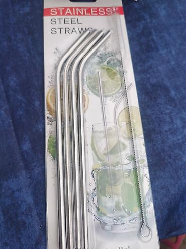 Other Kitchenware Accessories: Set inox slamčica za višekratnu upotrebu + četkica za čišćenje - — 3