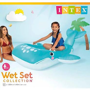 çimerlik: 🐋 Intex Mavi Balina – Premium Şişmə Hovuz Yatağı (168x140 sm) Yay — 1