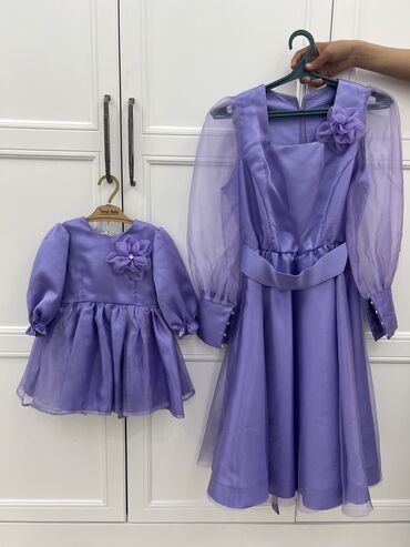 платья мама и дочка бишкек: Вечернее платье, Атлас, С рукавами