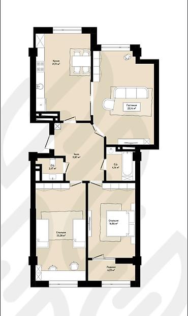 Продажа квартир: 2 комнаты, 90 м², 7 мкр Элитка, 9 этаж — 4