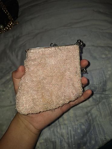 Кошельки, портмоне: Pudra-rozı rəngdə xırda gecə/kosmetik pul kisəsi - Material: çöl — 3