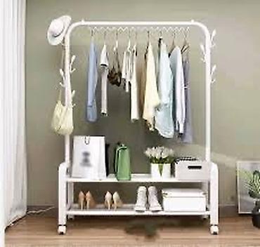ikea cipelarnik plasticni: Samostojeći metalni stalak za odeću (poznat i kao štender) u beloj — 1