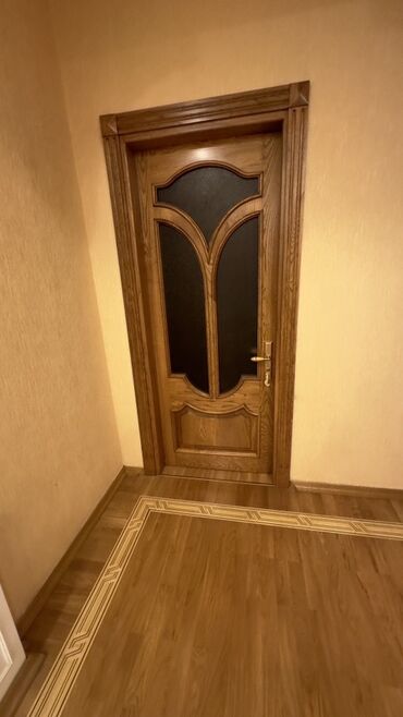 Otaq qapıları: Taxta daxili qapı – dekorativ şüşəli modellə - Material: təbii ağac — 4