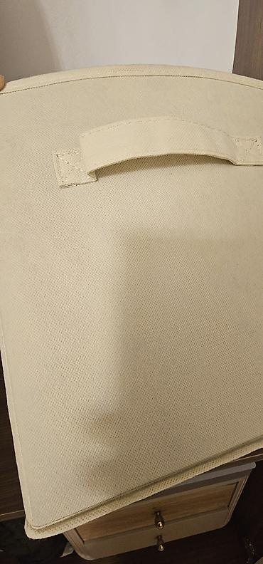 Sandıqlar: Bej rəngli parça saxlama qutusu, 6 eded 29x29 - Material: qalın — 2