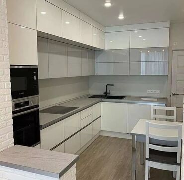 Sifarişlə mətbəx mebeli: Sifarişlə mətbəx dəsti, Özü çəkən petlələr, Sadə laminat, Kredit var, Rayonlara çatdırılma, Pulsuz çatdırılma — 17