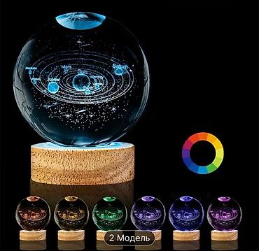 3d şəkillər: 3D kristal kürə lampası – Günəş sistemi və Ay mövzusu Xüsusiyyətlər — 2