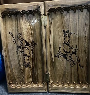 Нарды: Нарды ШАХМАТЫ на заказ ручной работы из дерева, украшенные резьбой — 15