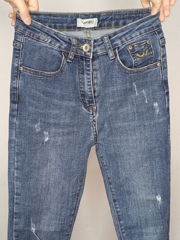женская джинсовая одежда больших размеров: Джинсы и брюки, цвет - Синий, Новый