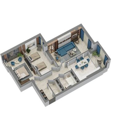 продаю дом в новопокровке нооруз: 3 комнаты, 77 м², Элитка, 6 этаж, ПСО (под самоотделку)