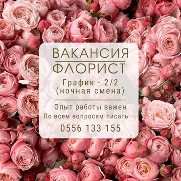 работа только в ночные смены: Вакансия: флорист - График: 2/2, ночная смена - Опыт работы важен -
