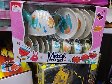 Игрушки: Детский металлический чайный набор - Комплектация: чайник с носиком и — 1