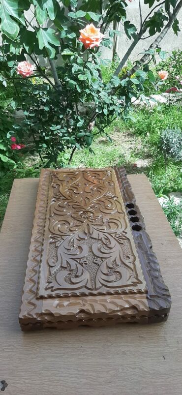 Nərdlər: Əl işı ağac nərd taxtası - Material: tam ağac (əl oyması). - Dizayn — 15