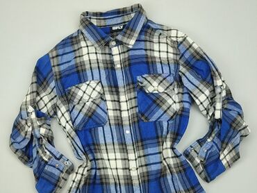 Shirts: Shirt 14 years, condition - Good, pattern - Cell, color - Light blue
