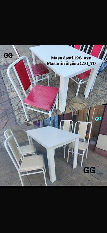 Столы и стулья: Mebel kateqoriyası – masa və oturacaq dəstləri 1) 4 nəfərlik yemək — 6