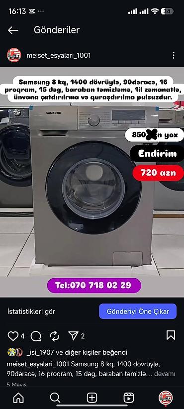 Paltaryuyan maşınlar: Paltaryuyan Anbardan satiş.Qimətlər aşagida qeyd olunub.Ünvana — 91