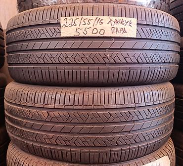 112 5: Шины 225 / 55 / R 16, Лето, Б/у, Пара, Легковые, Корея, Hankook — 1