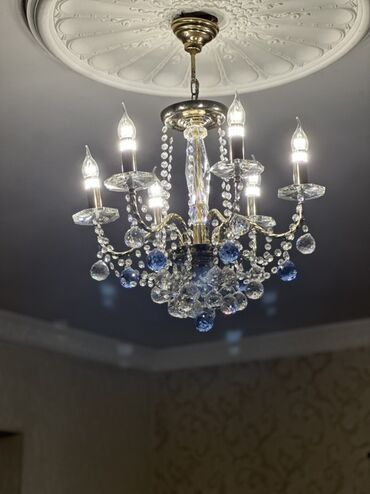 led isıqlar: Люстра, 6 ламп, Хрусталь