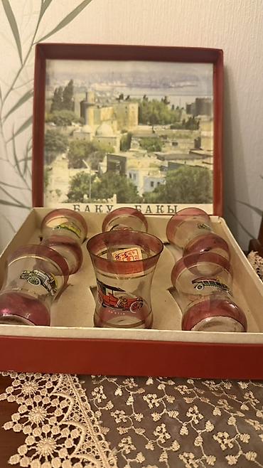 cay: Çay dəsti, rəng - Çəhrayı, Şüşə, 6 nəfərlik — 2