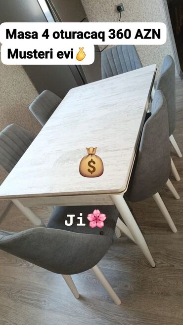 Masalar: Yeni, 4 stul