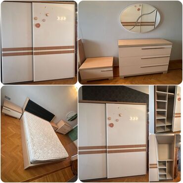 межкомнатные двери в баку цены: Двуспальная кровать, Шкаф, Трюмо, 2 тумбы, Б/у