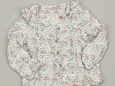 bluzka w kwiaty z bufiastymi rękawami: Bluzka, So cute, 1.5-2 lat, 86-92 cm, stan - Dobry