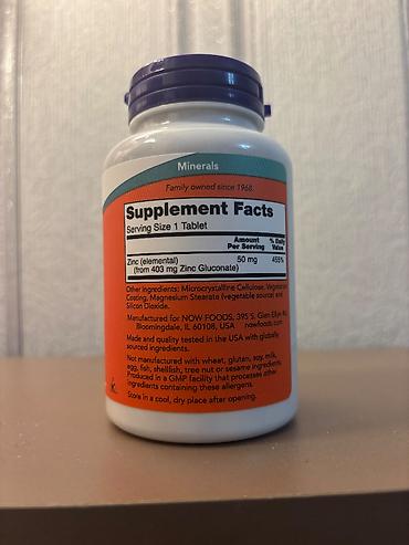 c vitamini tablet: NOW Zinc 50 mg – Mineral əlavəsi Məhsul təsviri: - Brend: NOW - — 2
