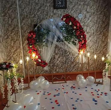 Dekorlar və bəzəklər: Tədbir dekoru və bəzək icarəsi - Dairəvi metal arka kompozisiyası — 7