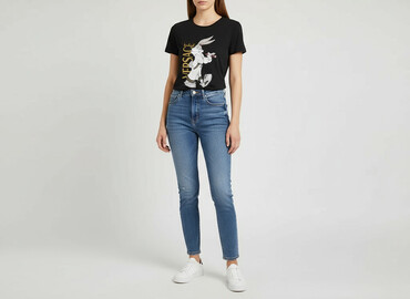 versace t shirty zalando: T-shirt damski, rozmiar S
