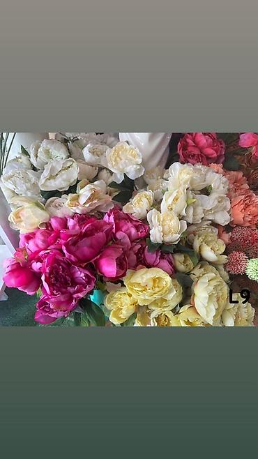 dollar gul: Süni pion gülləri – L9 - Rənglər: krem, ağ, açıq-sarı, tünd — 1