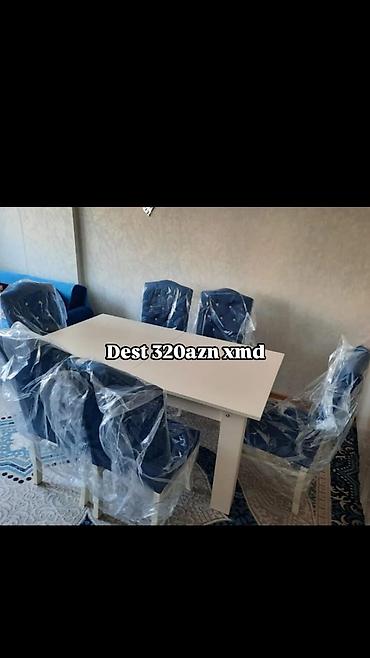 Masa və oturacaq dəstləri: Masa və 6 stul dəsti - Komplekt: 1 yemək masası + 6 ədəd stul - — 18