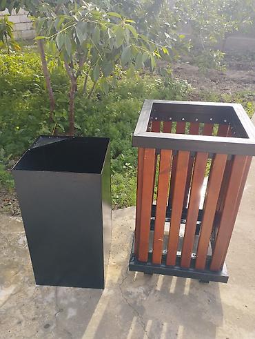 Tullantı qabları: Açıq məkanlar üçün zibil qutuları - Model 1: Metal gövdəli, üstü — 1