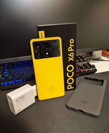 телефоны по 5000: Poco X6 Pro 5G, Б/у, 256 ГБ, цвет - Желтый, 2 SIM