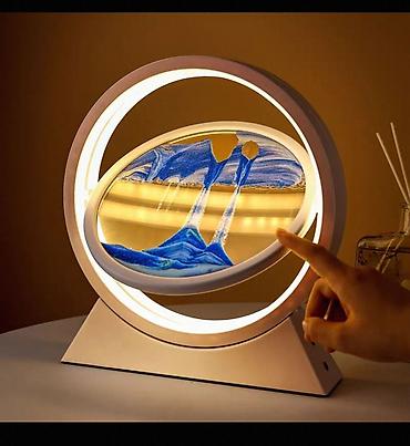 hy320 mini: Qum Sənəti LED Masa Lampası - Dairəvi fırlanan qum tablo: Şüşə kapsul — 2