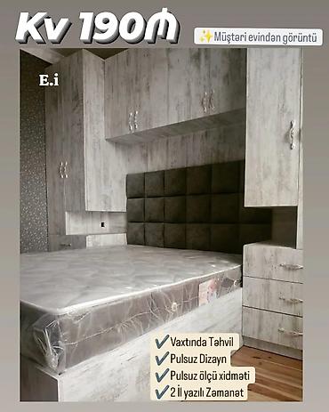 yataxt dəsdi: Yataq otağı üçün sifarişlə hazırlanmış quraşdırma mebeli - Kvadrat — 1
