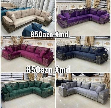 2ci el stul: Künc divan dəsti – müxtəlif rəng seçimləri (bej, bənövşəyi, qırmızı — 1