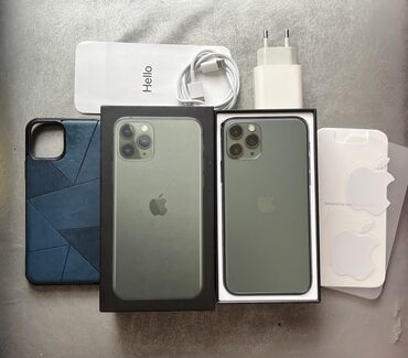 Apple iPhone: IPhone 11 Pro, 64 GB, Matte Midnight Green, Simsiz şarj, Face ID, Sənədlərlə